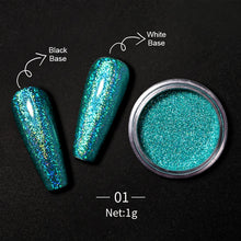 Load image into Gallery viewer, 1Box Nail Mirror Glitter Powder Metallic Colorful Dust Metal Effect Nail Glitter Gold Nail Art UV Gel Polish Chrome Flakes Dust