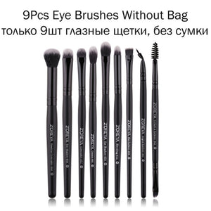 ZOREYA Black Makeup Brushes Set Eye Face Cosmetic Foundation Powder Blush Eyeshadow Kabuki Blending Make up Brush Beauty Tool