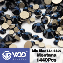 Load image into Gallery viewer, VDD SS4-SS20 Mix Size Clear Crystal Non HotFix Gold FlatBack Rhinestones Decorations DIY Glitter Stones 3D Nail Art Accessories