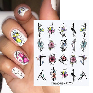 Harunouta 1 Sheet Nail Water Decals Transfer Lavender Spring Flower Leaves Nail Art Stickers Nail Art Manicure DIY