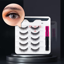 Load image into Gallery viewer, 3/5/7Pairs Magnetic Eyelashes False Lashes Repeated Use Eyelashes Waterproof Liquid Eyeliner With Tweezer Makeup Set