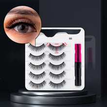 Load image into Gallery viewer, 3/5/7Pairs Magnetic Eyelashes False Lashes Repeated Use Eyelashes Waterproof Liquid Eyeliner With Tweezer Makeup Set