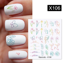 Load image into Gallery viewer, Harunouta 1 Sheet Nail Water Decals Transfer Lavender Spring Flower Leaves Nail Art Stickers Nail Art Manicure DIY
