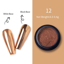Load image into Gallery viewer, 1Box Nail Mirror Glitter Powder Metallic Colorful Dust Metal Effect Nail Glitter Gold Nail Art UV Gel Polish Chrome Flakes Dust