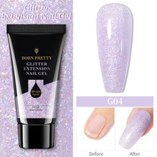 Load image into Gallery viewer, BORN PRETTY 30/20ml Glitter Acrylic Gel Finger Extension Silver Pink Extension Gel Soak Off Nail Art Gel Varnish