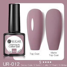 Load image into Gallery viewer, UR SUGAR 7.5ML Dark Blue Matte Top Coat Color UV Nail Gel Polish Semi Permanent Soak Off UV LED Gel Nail Gel Nail Art DIY Design