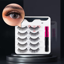 Load image into Gallery viewer, 3/5/7Pairs Magnetic Eyelashes False Lashes Repeated Use Eyelashes Waterproof Liquid Eyeliner With Tweezer Makeup Set