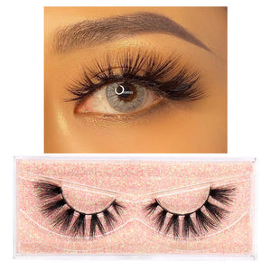 FOXESJI Makeup Eyelashes 3D Mink Lashes Fluffy Soft Wispy Natural Cross Lash Extension Reusable Fake Lashes Mink False Eyelashes