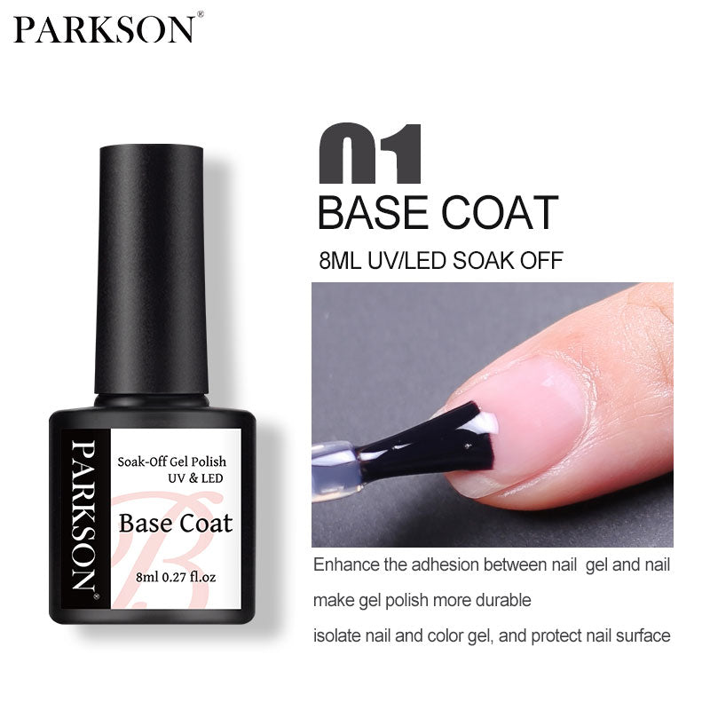 Parkson No Wipe Top Base Coat Nail Gel polish Design Enhancer Varnish Semi Permanent Soak Off UV LED Nail Art Tool