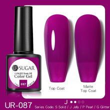 Load image into Gallery viewer, UR SUGAR 7.5ML Dark Blue Matte Top Coat Color UV Nail Gel Polish Semi Permanent Soak Off UV LED Gel Nail Gel Nail Art DIY Design