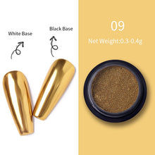 Load image into Gallery viewer, 1Box Nail Mirror Glitter Powder Metallic Colorful Dust Metal Effect Nail Glitter Gold Nail Art UV Gel Polish Chrome Flakes Dust