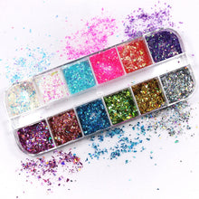 Load image into Gallery viewer, Holographic Butterfly Flakes Nail Art Glitter Sparkly 3D Laser Butterfly Sequins Tips DIY Polish Nail Art Decorations Manicure