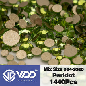 VDD SS4-SS20 Mix Size Clear Crystal Non HotFix Gold FlatBack Rhinestones Decorations DIY Glitter Stones 3D Nail Art Accessories