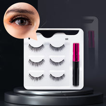 Load image into Gallery viewer, 3/5/7Pairs Magnetic Eyelashes False Lashes Repeated Use Eyelashes Waterproof Liquid Eyeliner With Tweezer Makeup Set