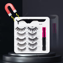Load image into Gallery viewer, 3/5/7Pairs Magnetic Eyelashes False Lashes Repeated Use Eyelashes Waterproof Liquid Eyeliner With Tweezer Makeup Set