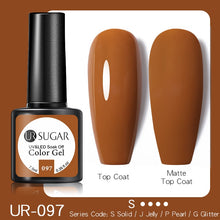 Load image into Gallery viewer, UR SUGAR 7.5ML Dark Blue Matte Top Coat Color UV Nail Gel Polish Semi Permanent Soak Off UV LED Gel Nail Gel Nail Art DIY Design