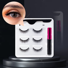 Load image into Gallery viewer, 3/5/7Pairs Magnetic Eyelashes False Lashes Repeated Use Eyelashes Waterproof Liquid Eyeliner With Tweezer Makeup Set