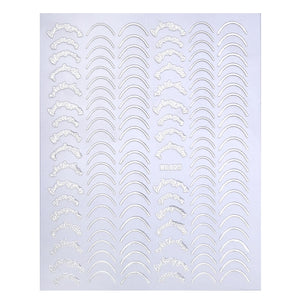 1pc Gold Silver 3D Nail Stickers Metal Black Geometric Tassel Strip Line Adhesive Transfer Decals Nail Art DIY Design Decoration