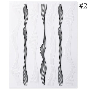 1PC Silver Gold Lines Stripe 3D Nail Sticker Geometric Waved Star Heart Self Adhesive Slider Papers Nail Art Transfer Stickers