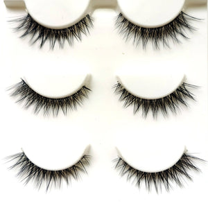 NEW Wholesale Mink Eyelashes 3pair lashes invisible band mink lashes reusable false eyelashes Makeup in Bulk