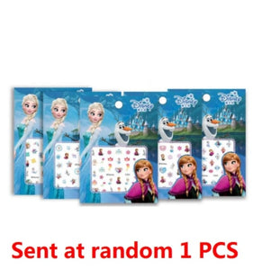 Disney Cartoon Frozen Princess Pooh Bear Snow White Makeup Nail Stickers Minnie Mickey Mermaid Stitch Stickers Toy For Kids DIY
