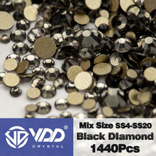 Load image into Gallery viewer, VDD SS4-SS20 Mix Size Clear Crystal Non HotFix Gold FlatBack Rhinestones Decorations DIY Glitter Stones 3D Nail Art Accessories