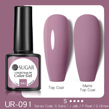 Load image into Gallery viewer, UR SUGAR 7.5ML Dark Blue Matte Top Coat Color UV Nail Gel Polish Semi Permanent Soak Off UV LED Gel Nail Gel Nail Art DIY Design