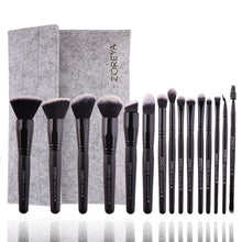 Load image into Gallery viewer, ZOREYA 7/15pcs Black Makeup Brushes Set Eye Shadow Powder Foundation Concealer Cosmetic Brush Makeup Blending Beauty Tools