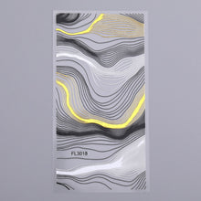 Load image into Gallery viewer, 1PC Silver Gold Lines Stripe 3D Nail Sticker Geometric Waved Star Heart Self Adhesive Slider Papers Nail Art Transfer Stickers