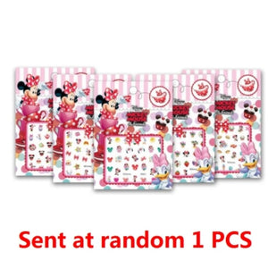 Disney Cartoon Frozen Princess Pooh Bear Snow White Makeup Nail Stickers Minnie Mickey Mermaid Stitch Stickers Toy For Kids DIY
