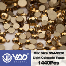 Load image into Gallery viewer, VDD SS4-SS20 Mix Size Clear Crystal Non HotFix Gold FlatBack Rhinestones Decorations DIY Glitter Stones 3D Nail Art Accessories