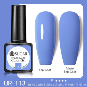 UR SUGAR 7.5ML Dark Blue Matte Top Coat Color UV Nail Gel Polish Semi Permanent Soak Off UV LED Gel Nail Gel Nail Art DIY Design