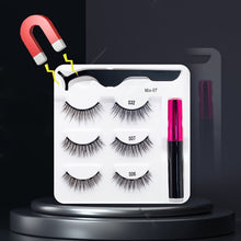 Load image into Gallery viewer, 3/5/7Pairs Magnetic Eyelashes False Lashes Repeated Use Eyelashes Waterproof Liquid Eyeliner With Tweezer Makeup Set