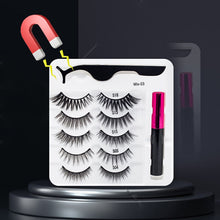 Load image into Gallery viewer, 3/5/7Pairs Magnetic Eyelashes False Lashes Repeated Use Eyelashes Waterproof Liquid Eyeliner With Tweezer Makeup Set