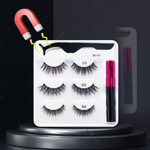 Load image into Gallery viewer, 3/5/7Pairs Magnetic Eyelashes False Lashes Repeated Use Eyelashes Waterproof Liquid Eyeliner With Tweezer Makeup Set