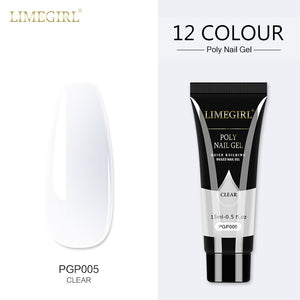 Limegirl 15ml Poly Nail Gel Glitter Building Nail Gel For Manicure Nail Art Design Luminous Polygels Extension Nail Gel For Nail