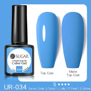 UR SUGAR 7.5ML Dark Blue Matte Top Coat Color UV Nail Gel Polish Semi Permanent Soak Off UV LED Gel Nail Gel Nail Art DIY Design