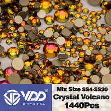 Load image into Gallery viewer, VDD SS4-SS20 Mix Size Clear Crystal Non HotFix Gold FlatBack Rhinestones Decorations DIY Glitter Stones 3D Nail Art Accessories