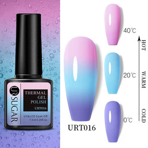 UR SUGAR 7.5ml Thermal Ultra-thin Glitter Gel Soak Off UV Gel Color-chaging Snowflake Temperature Color Change Nail Art Varnish