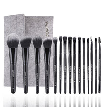 Load image into Gallery viewer, ZOREYA 7/15pcs Black Makeup Brushes Set Eye Shadow Powder Foundation Concealer Cosmetic Brush Makeup Blending Beauty Tools