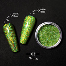 Load image into Gallery viewer, 1Box Nail Mirror Glitter Powder Metallic Colorful Dust Metal Effect Nail Glitter Gold Nail Art UV Gel Polish Chrome Flakes Dust
