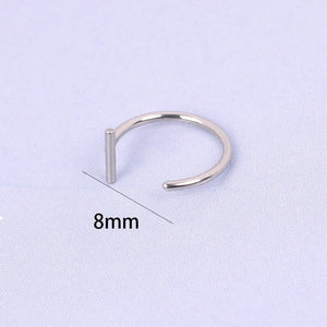 2022 New Punk 8/10mm Titanium Steel Lip Rings Cuff Clip on Fake Labret Piercing Ear Nose Hoops Unisex Women Septum Body Jewelry