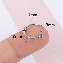 Load image into Gallery viewer, 2022 New Punk 8/10mm Titanium Steel Lip Rings Cuff Clip on Fake Labret Piercing Ear Nose Hoops Unisex Women Septum Body Jewelry