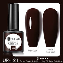 Load image into Gallery viewer, UR SUGAR 7.5ML Dark Blue Matte Top Coat Color UV Nail Gel Polish Semi Permanent Soak Off UV LED Gel Nail Gel Nail Art DIY Design