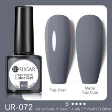 Load image into Gallery viewer, UR SUGAR 7.5ML Dark Blue Matte Top Coat Color UV Nail Gel Polish Semi Permanent Soak Off UV LED Gel Nail Gel Nail Art DIY Design