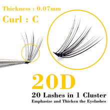 Load image into Gallery viewer, Kimcci 60 Bundles Mink Eyelash Extension Natural 3D Russian Volume Faux Eyelashes Individual 20D Cluster Lashes Makeup Cilia