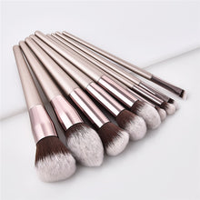 Load image into Gallery viewer, 4/10pcs Champagne makeup brushes set for cosmetic foundation powder blush eyeshadow kabuki blending make up brush beauty tool