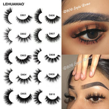Load image into Gallery viewer, LEHUAMAO Makeup Eyelashes 3D Mink Lashes Thick HandMade Fluffy Lashes Cruelty Free Volume Wispy Soft Lash Reusable False Eyelash