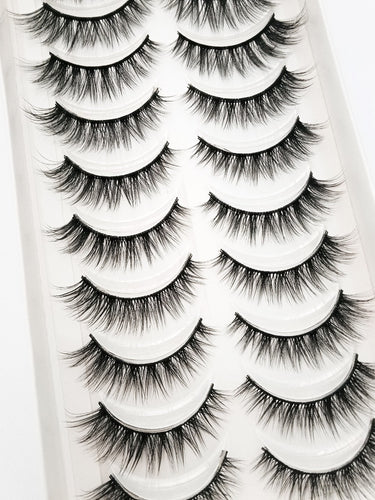NEW 10 Pairs Natural False Eyelashes Fake Lashes Long Makeup 3d Mink Lashes Extension Eyelash Mink Eyelashes for Beauty 54