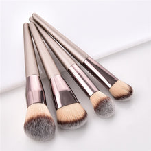 Load image into Gallery viewer, 4/10pcs Champagne makeup brushes set for cosmetic foundation powder blush eyeshadow kabuki blending make up brush beauty tool